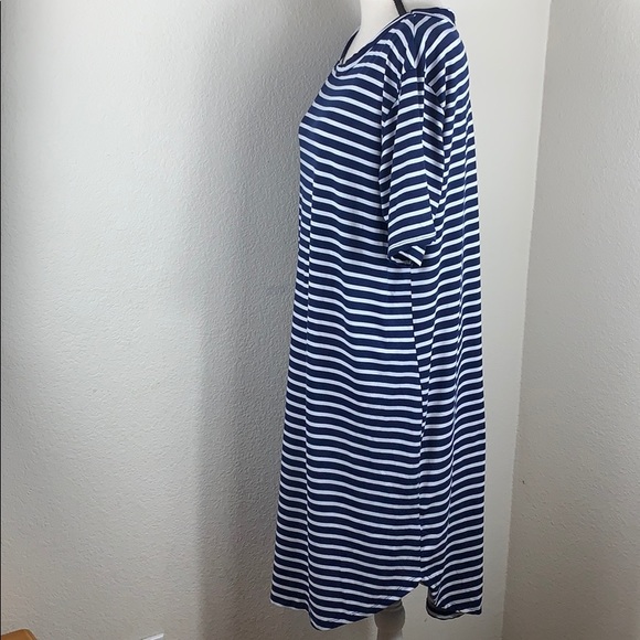 Rouge Collection blue/white stripe t-shirt dress - Picture 3 of 5